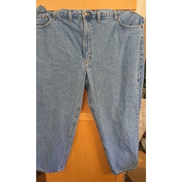 Carhartt Mens Sz 50X30 Medium Blue Cotton Tapered Leg‎ Jeans, B17STW - Picture 1 of 7